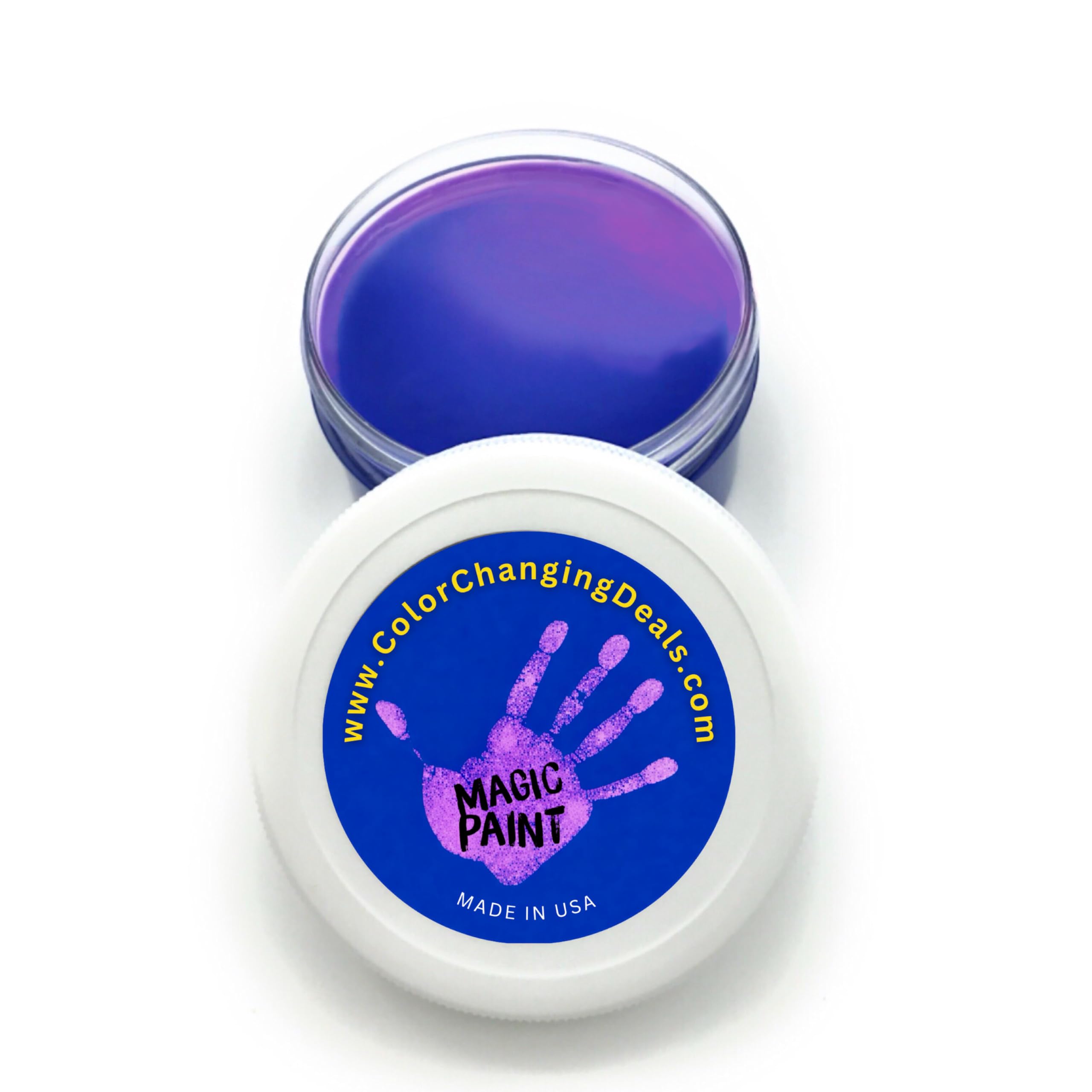 Blue to Violet Magic Paint Color Changing by Body Heat Thermochromic Fabric Paint Temperature Reactive for DIY Color Changing T-Shirts Shoes Arts Crafts Science Experiments