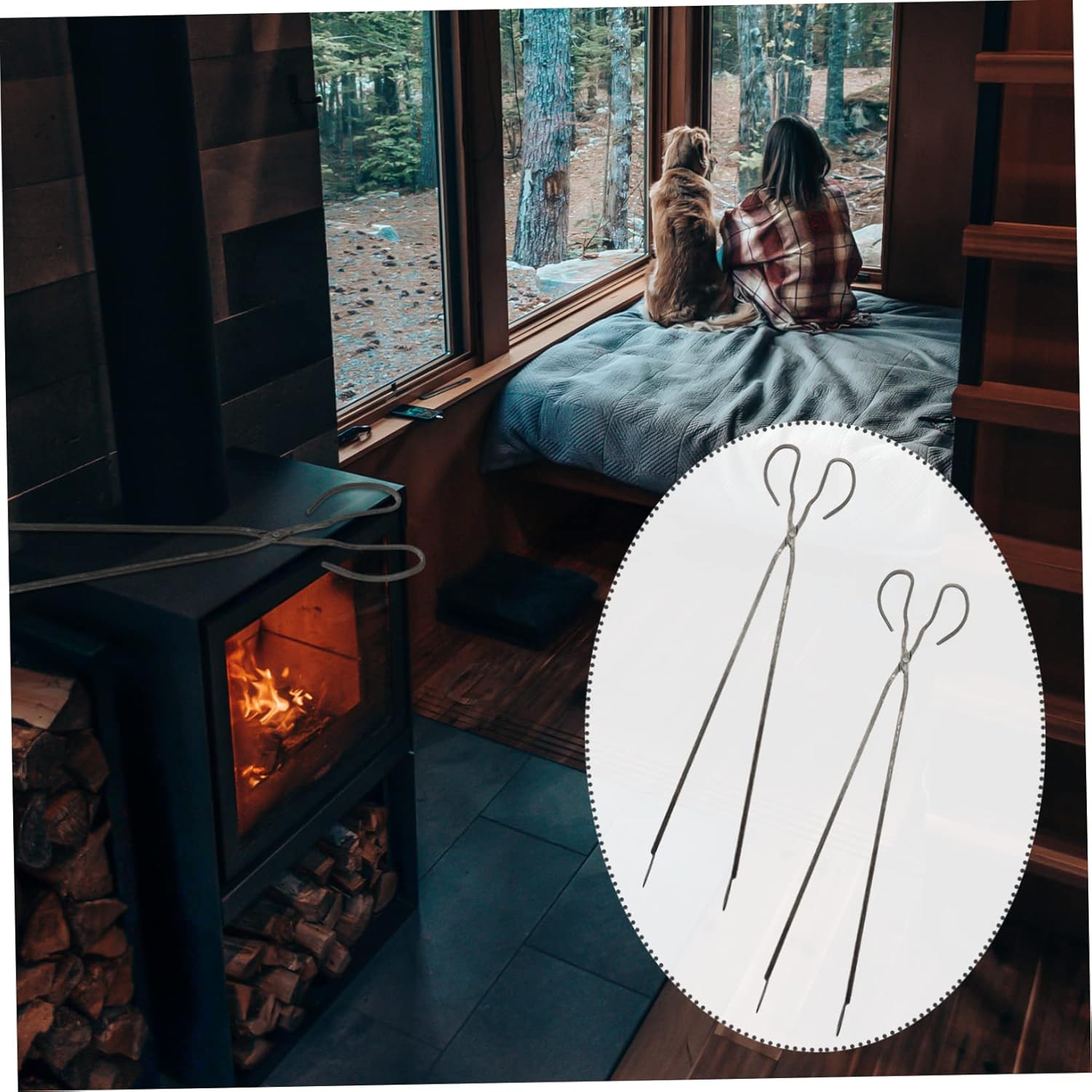 Mipcase 2pcs Tongs for Barbecue and Fireplace Use Garbage Clips for Easy Duty Clamps Comfortable Grip for Outdoor Cooking