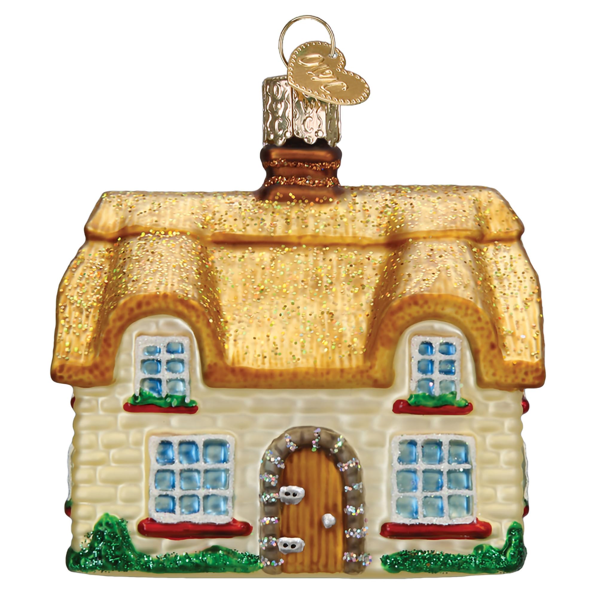 Amazon.com: Old World Christmas English Cottage Glass Hanging Ornament ...