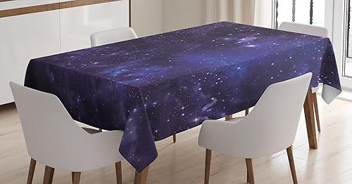 Miniatura 4 de Ambesonne Mantel con diseño de galaxia, estrellas celestiales en cielo nocturno, polvo de estrellas en nubes y mundo fantástico del espacio, mantel