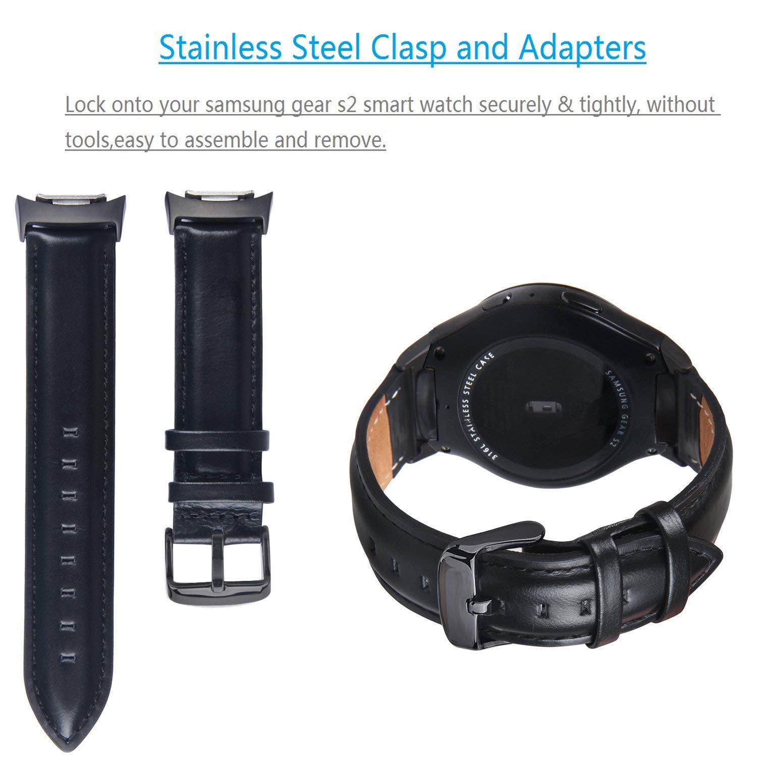 Torotop Compatible For Samsung Gear S2 Watch Band Leather