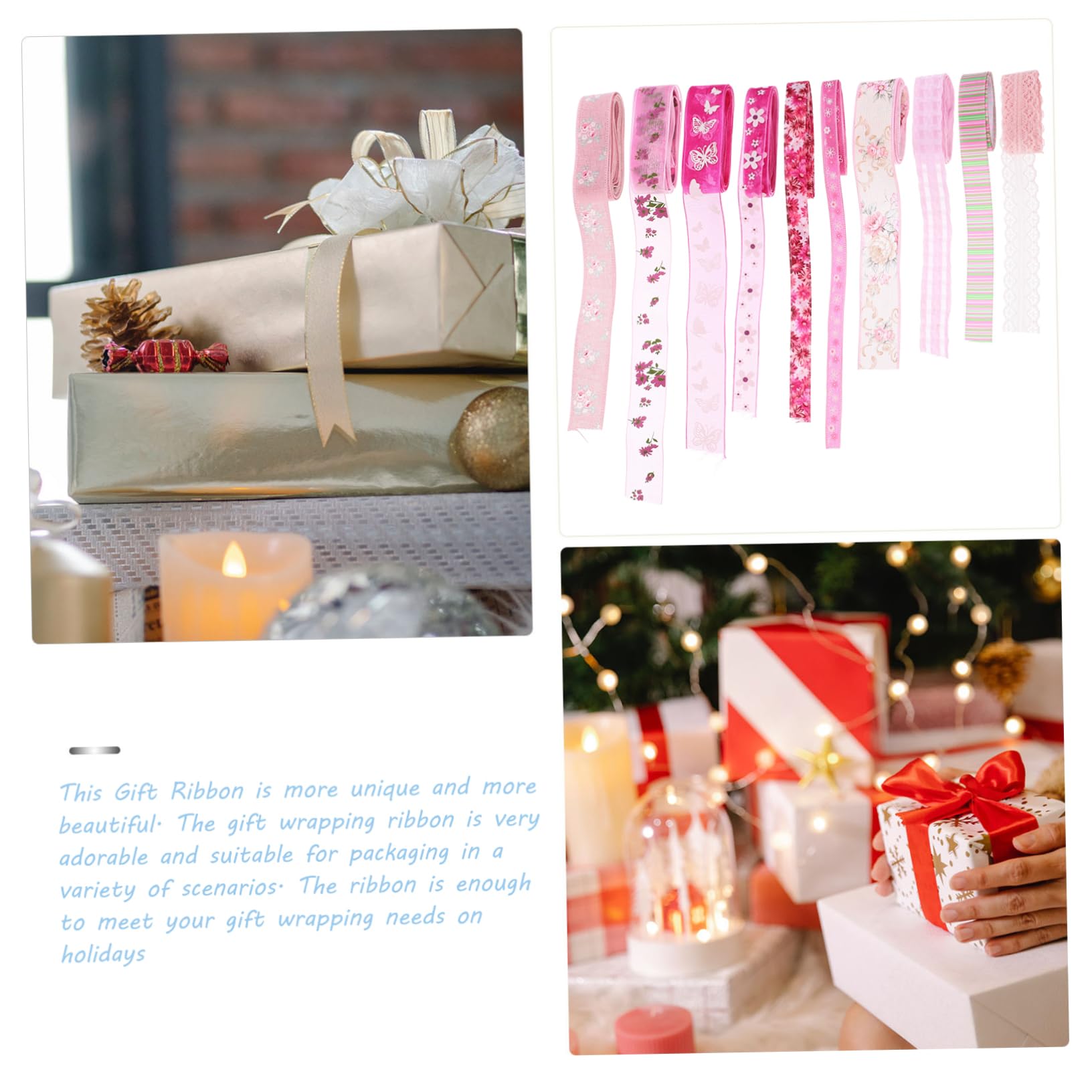 OSALADI 4 Sätze Geschenkbänder Mit Blumenmuster Schneidbares Dekorationsband Für Diy Festliche Und Bastelprojekte Für Hochzeiten Und Feiern 10 Stück * 4