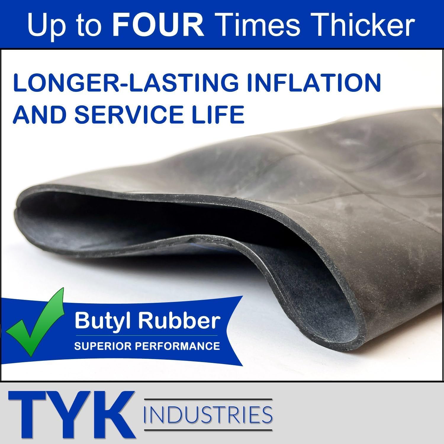 Two 4.00-15, 5.00-15, 5.90-15 Tri Rib Farm Implement Tractor Tire Inner Tubes with TR15 Valve Stems by TYK Industries