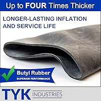 Vista 3 de Dos tubos internos de neumáticos de tractor agrícola de 5.90-16 con un vástago de válvula de goma de base ancha TR15 de TYK Industries.