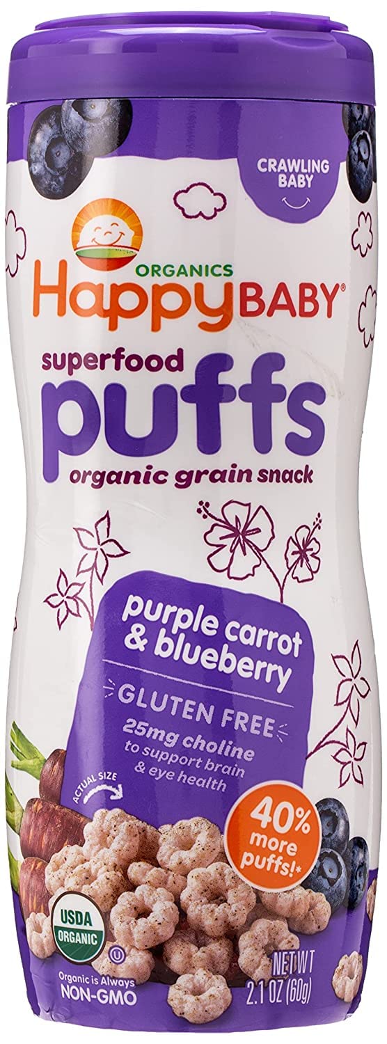 Happy Family - Usda Organic Baby Food Contains Purple Carrot Blueberry Pack Non-gmo Non-Bpa Gluten Free - 60G