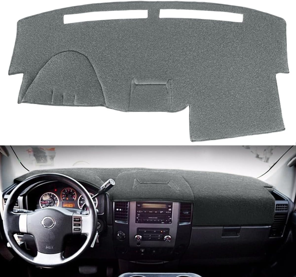 Yiz Dashboard Cover Dash Cover Mat Pad Carpet Custom Fit for Nissan Titan Armada Without Sensor w/o Navigation(Dark Gray) Y30
