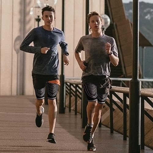 Miniatura 5 de Manga de compresión para isquiotibiales (par) - Manga de compresión de cobre para mujeres y hombres, soportes para muslos para soportes cuádruples,