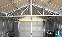 Vista 8 de Arrow Shed 12' x 10' Murryhill Garage Galvanized Steel Extra Tall Walls Prefabricated Shed Storage Building, 12' x 10', Flute Gray