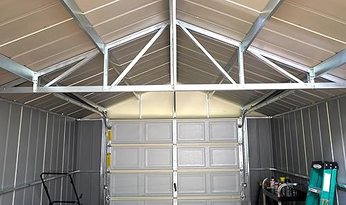 Miniatura 8 de Arrow Shed 12' x 10' Murryhill Garage Galvanized Steel Extra Tall Walls Prefabricated Shed Storage Building, 12' x 10', Flute Gray