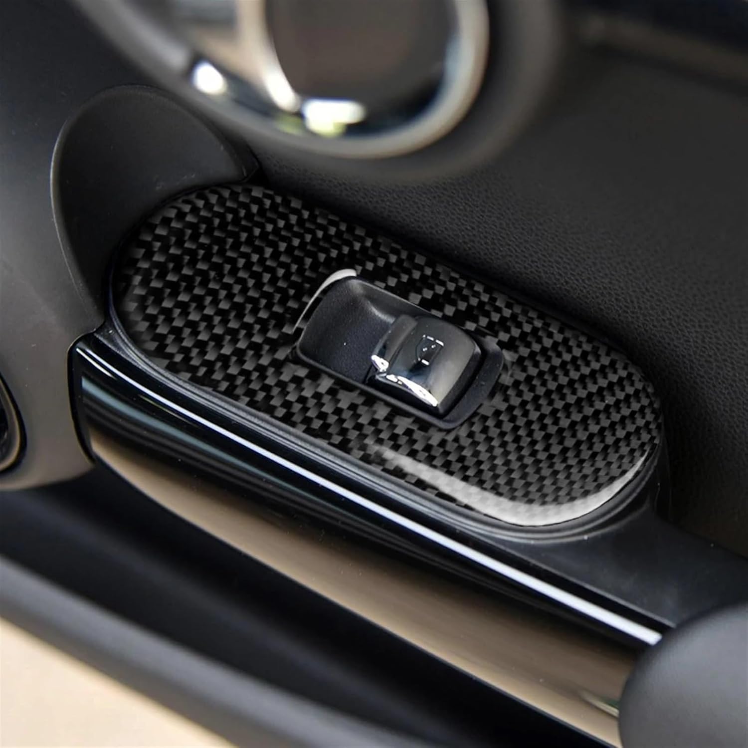 for bmws minis S 3DR F56 Carbon Fiber Car Interior Door Window Lift Switch Button Panel Frame Protective Cover Trim 2pcs