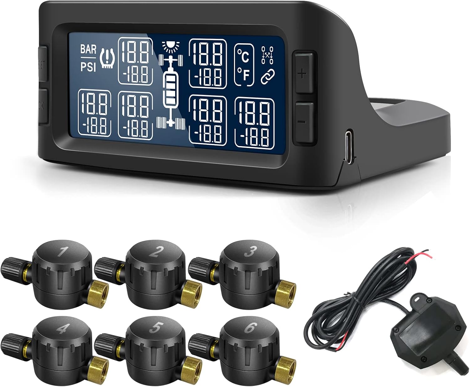 Easesuper Rv Tire Pressure Monitoring System, Large Screen