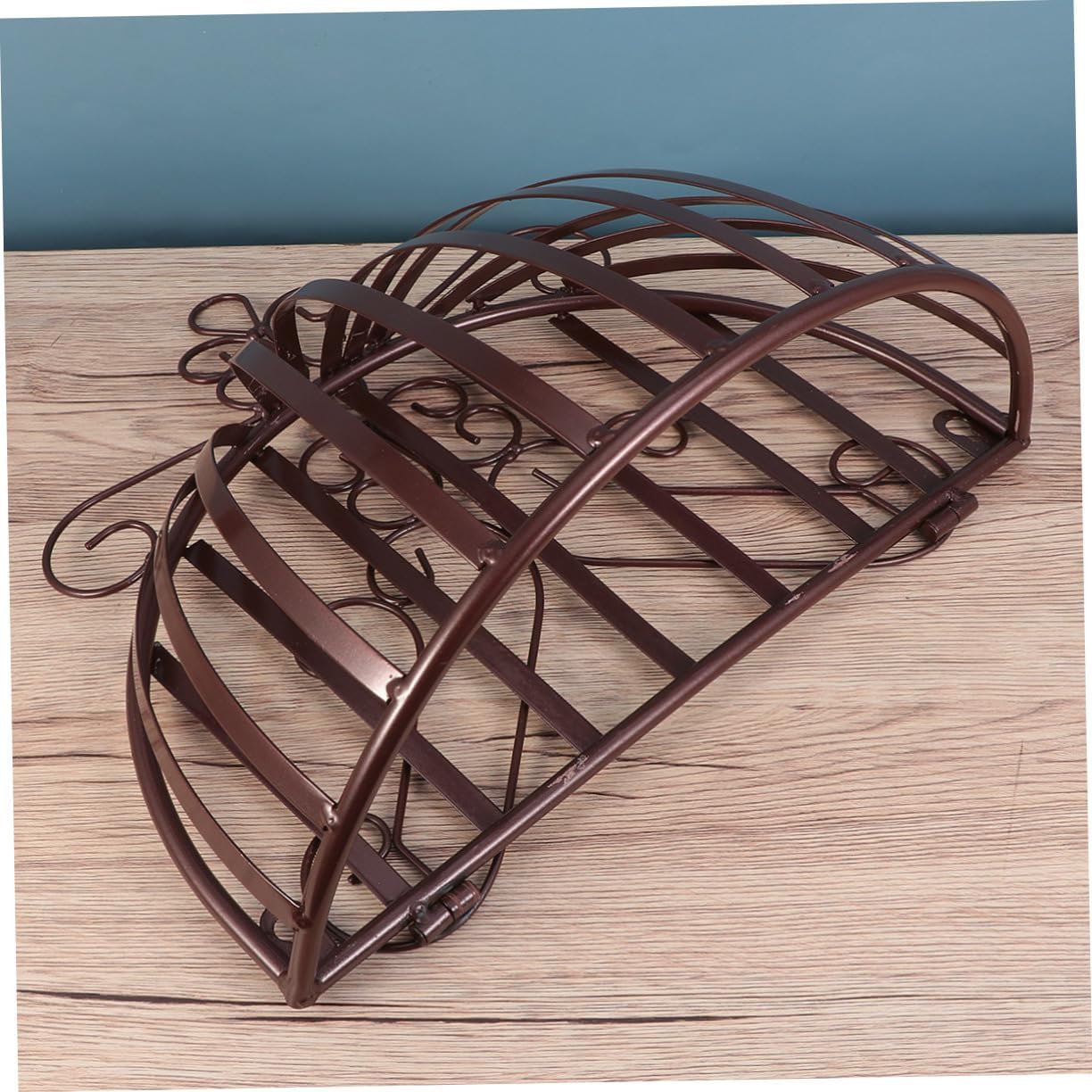 VOSAREA European Style Wall Mounted Flowerpot Rack Semicircular Iron Planter Holder for Plants Durable Bronze Finish Easy Installation for Indoor and Outdoor Decor