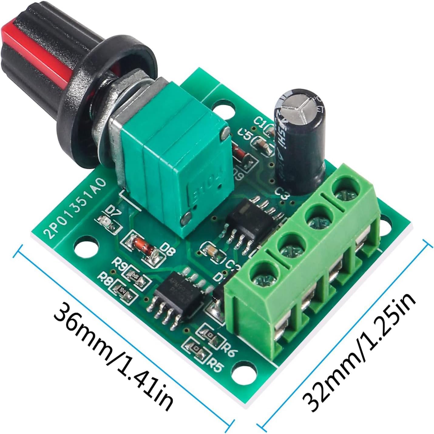 10PCS Low Voltage DC Motor Speed Controller PWM DC 1.8v 3v 5v 6v 7.2v 12v 2A 30W 1803BK 1803B Low Voltage PWM Speed Controller Adjustable Driver Switch with Speed Control Knob