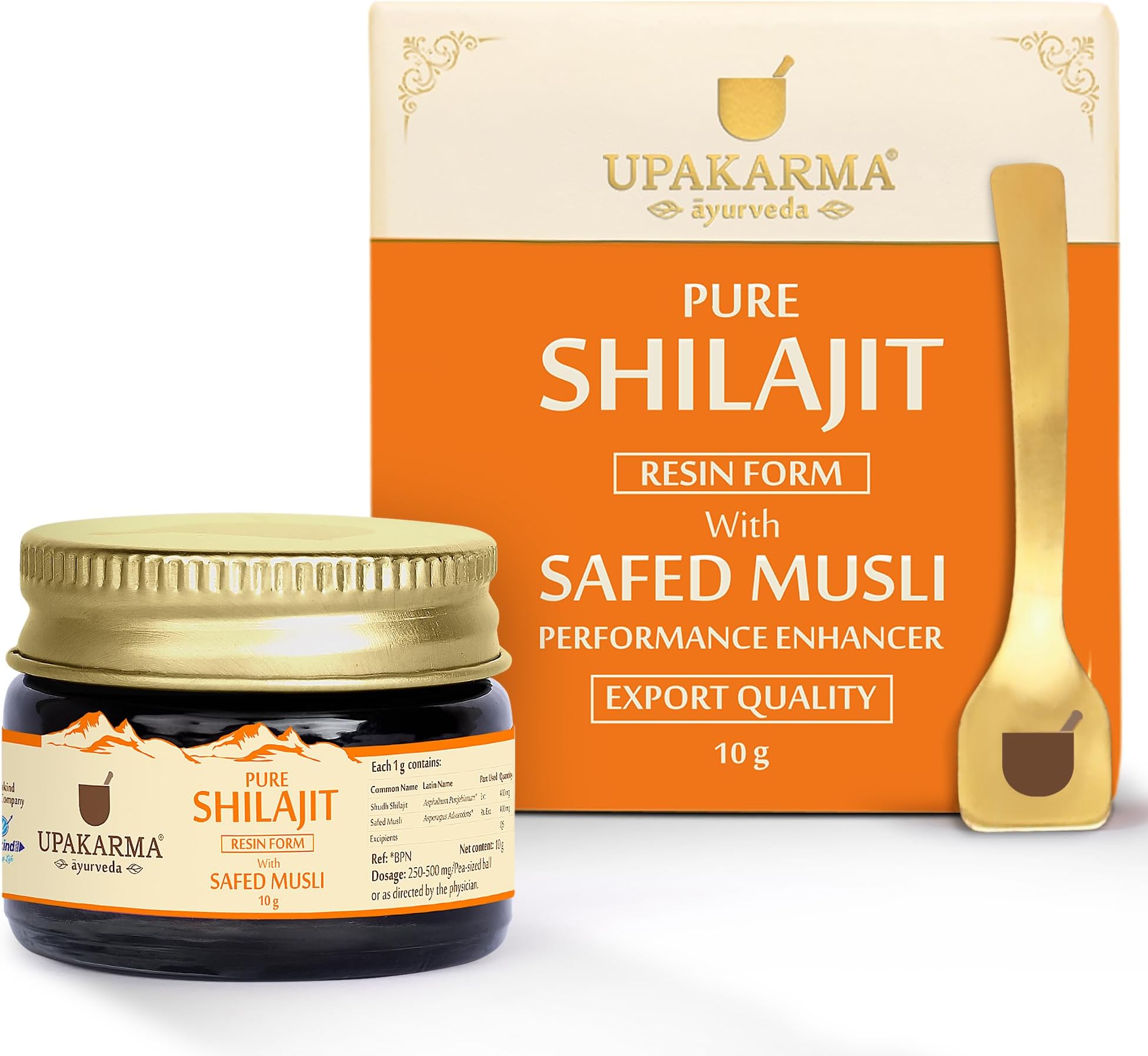 Shilajit with Safed Musli Resin 10g | Original & Pure Shilajit/Shilajeet for Men to Boost Physical Performance, Power, Stamina and Strength| Lab Tested | Pack of 1