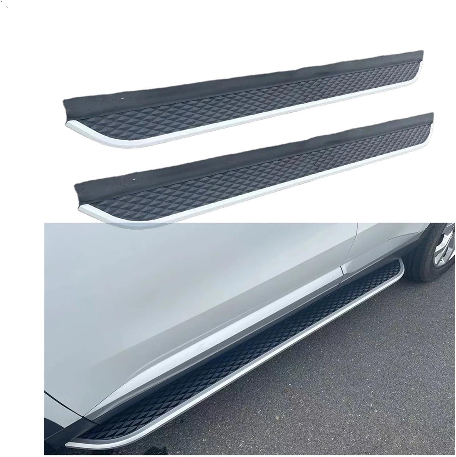 2Pcs Compatible for GMC for Yukon 2021-2023 Fixed Running Board Side Step Pedal Tube Nerf Bar Platform