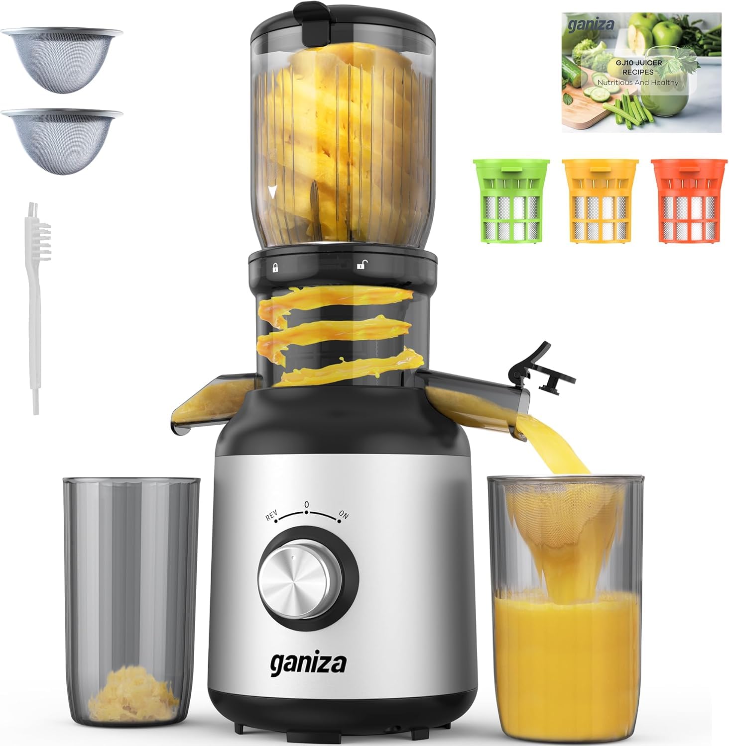 Photo 1 of Ganiza Cold Press Juicer Machines, 4.06" Wide Feed Chute, High Juice Yield