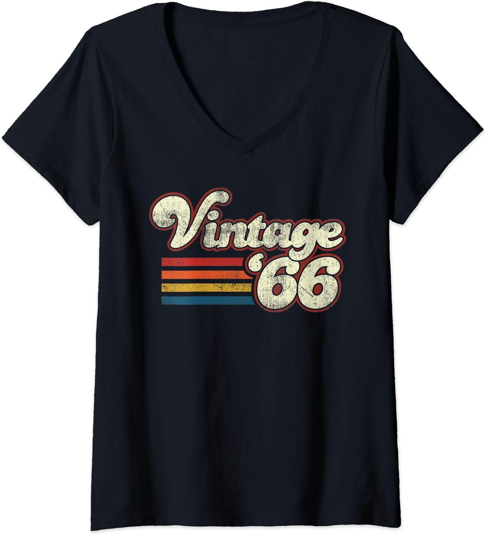 Vintage Retro Birthday TeesWomens Vintage 1966 Birthday V-Neck T-Shirt