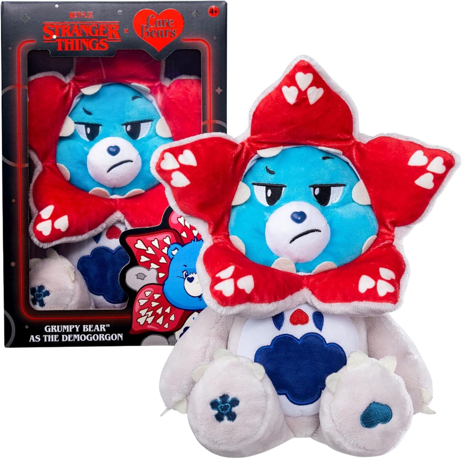 Care Bears Stranger Things Grumpy Bear as The Demogorgon Plush Toy, Collectible Character Crossover