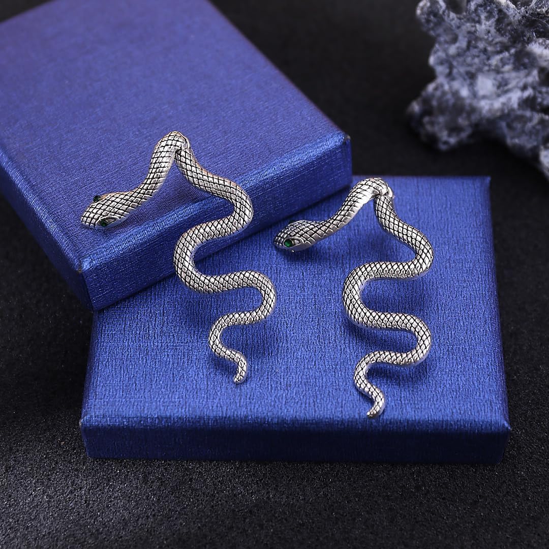 Snake Earrings for Women Goth Earrings Halloween Accessorie Jewelry Dangle Medusa Costume Vintage Gothic Earring Front Back - Image 6