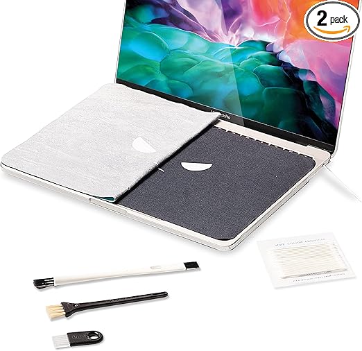 2 Pack Reversible Microfiber Laptop Keyboard Cover Cloth,Screen Keyboard Imprint Protection,Microfiber Liner Cleaning Cloth for MacBook