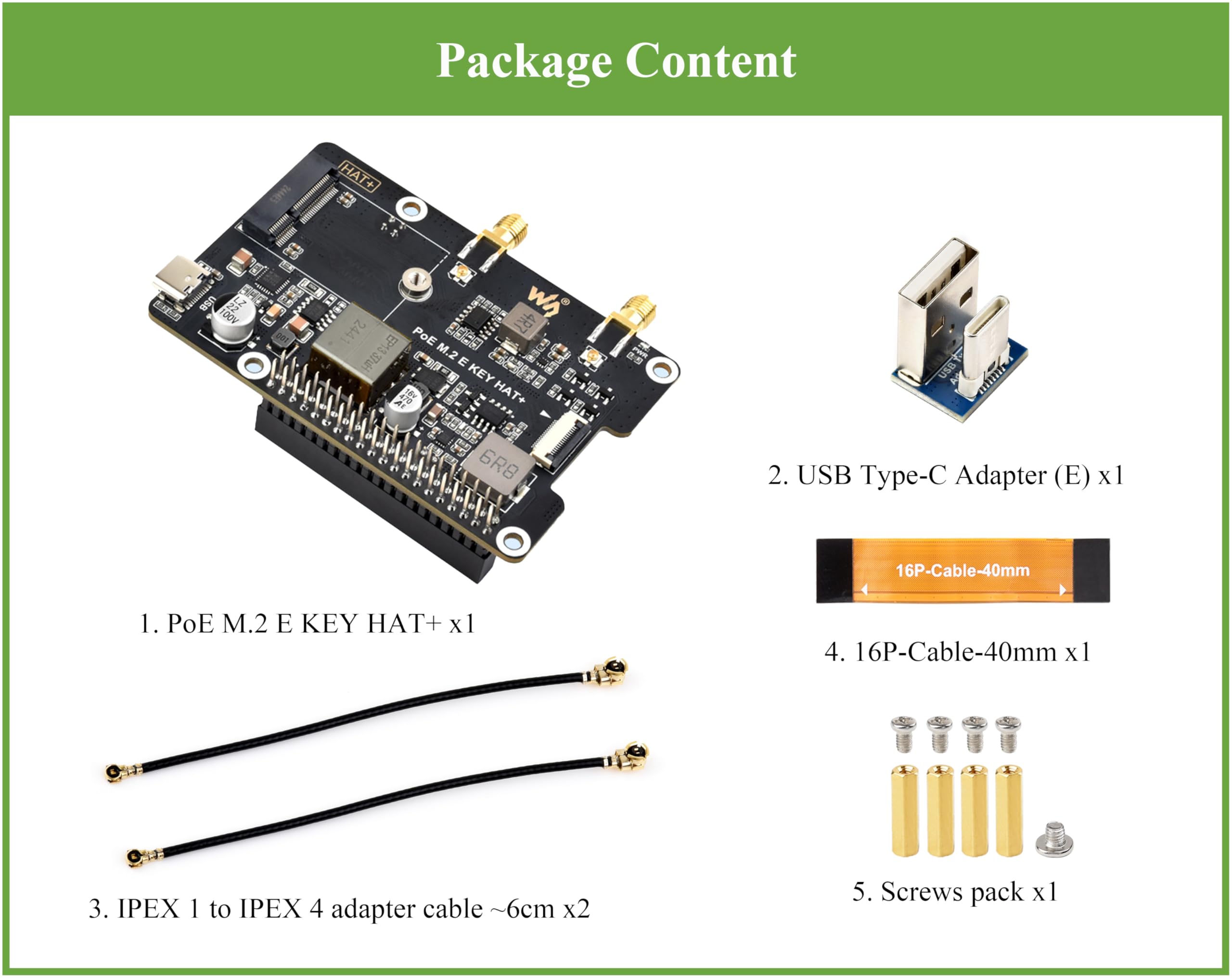 Amazon.co.jp: Pi5 PCIe - M.2 E キーアダプター PoE機能付き