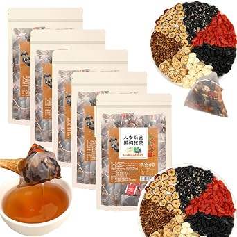 Sip Into Nature With Every Cup Of Ginseng Six Treasure Tea, Kidney Tea Formula Ginseng Eight TreasuresTea, Natural Liver And Kidney Care Pure Chinese Herbal Medicine Five Treasure Teas 5