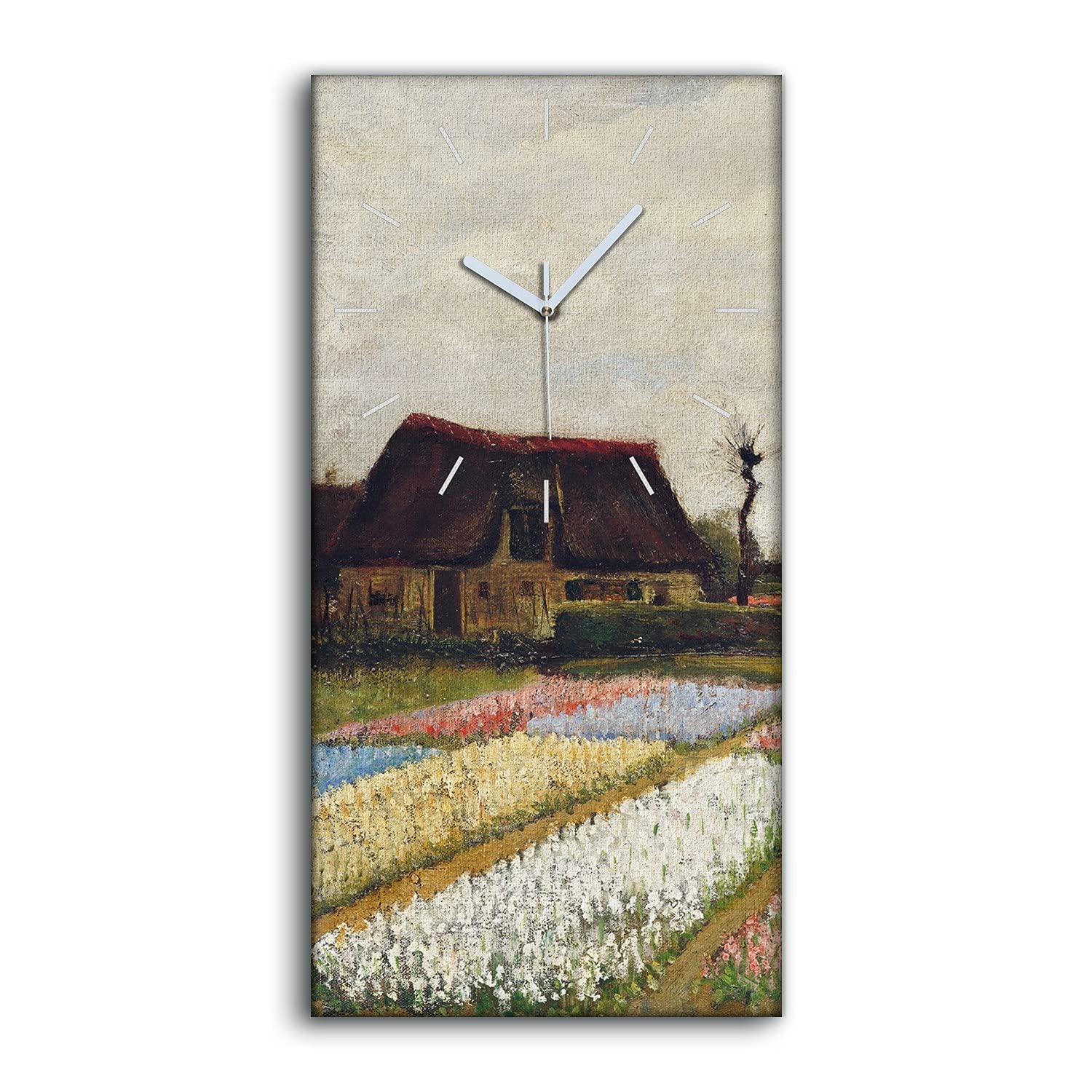 Horloge sur toile silencieuse pour salon et chambre moderne 30x60cm