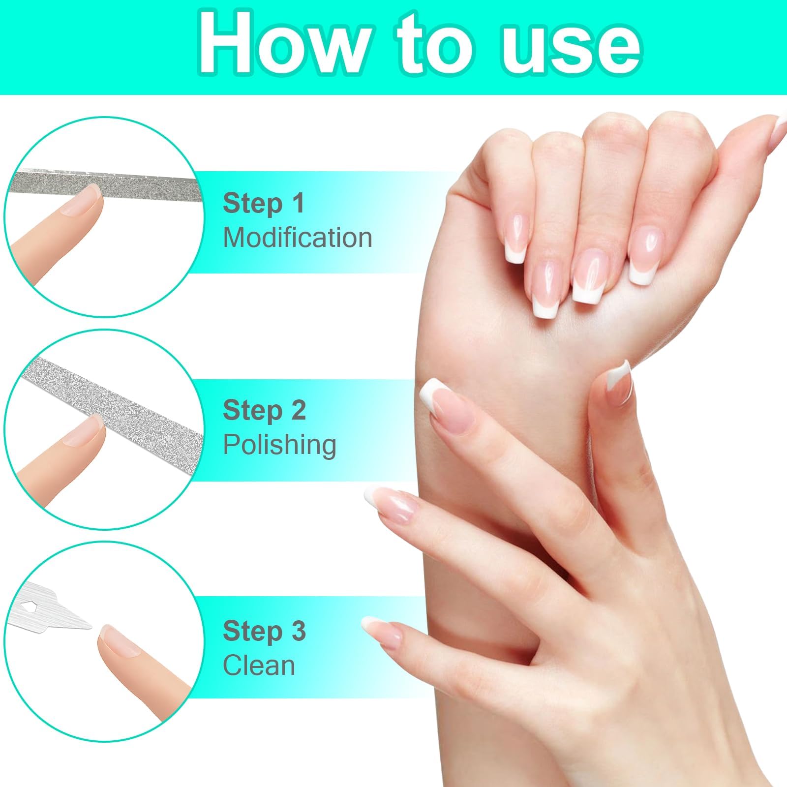 4-Piece Nail Filer for Women, Nail Buffer and Shiner, Pedicure Tools Set for Professional and Home Use, Dual-Sided with Ergonomic Design for Precise Shaping and Smoothing 2