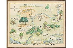 Winnie The Pooh Nursery Decor - Hundred Acre Wood Poster - Kids Room Decor