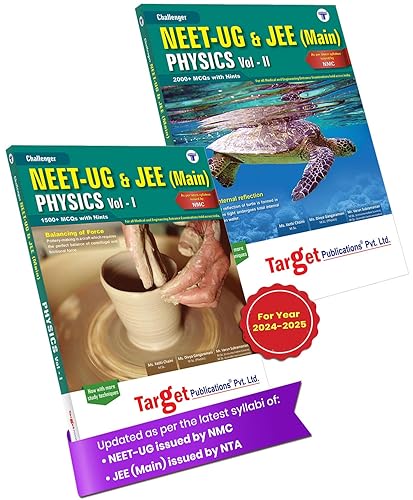 NEET Book | NEET UG / JEE Mains Challenger Physics Books Vol 1 And 2 For Medical And Engineering Entrance Exam | Chapterwise MCQs With Solutions | Best Study Material For NEET And JEE Preparation | Set of 2 Books