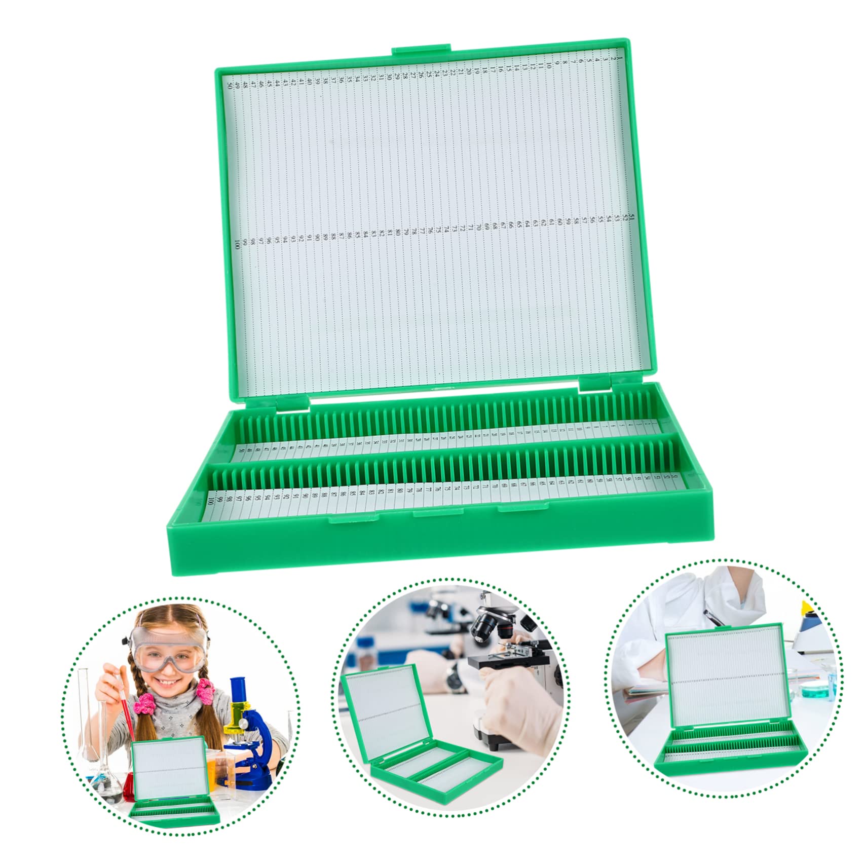 BELLIFFY Slide Holder Box Microscope Slide Storage Cabinet Plastic Sponge Smooth Edges No Scratch Ideal for Beginners