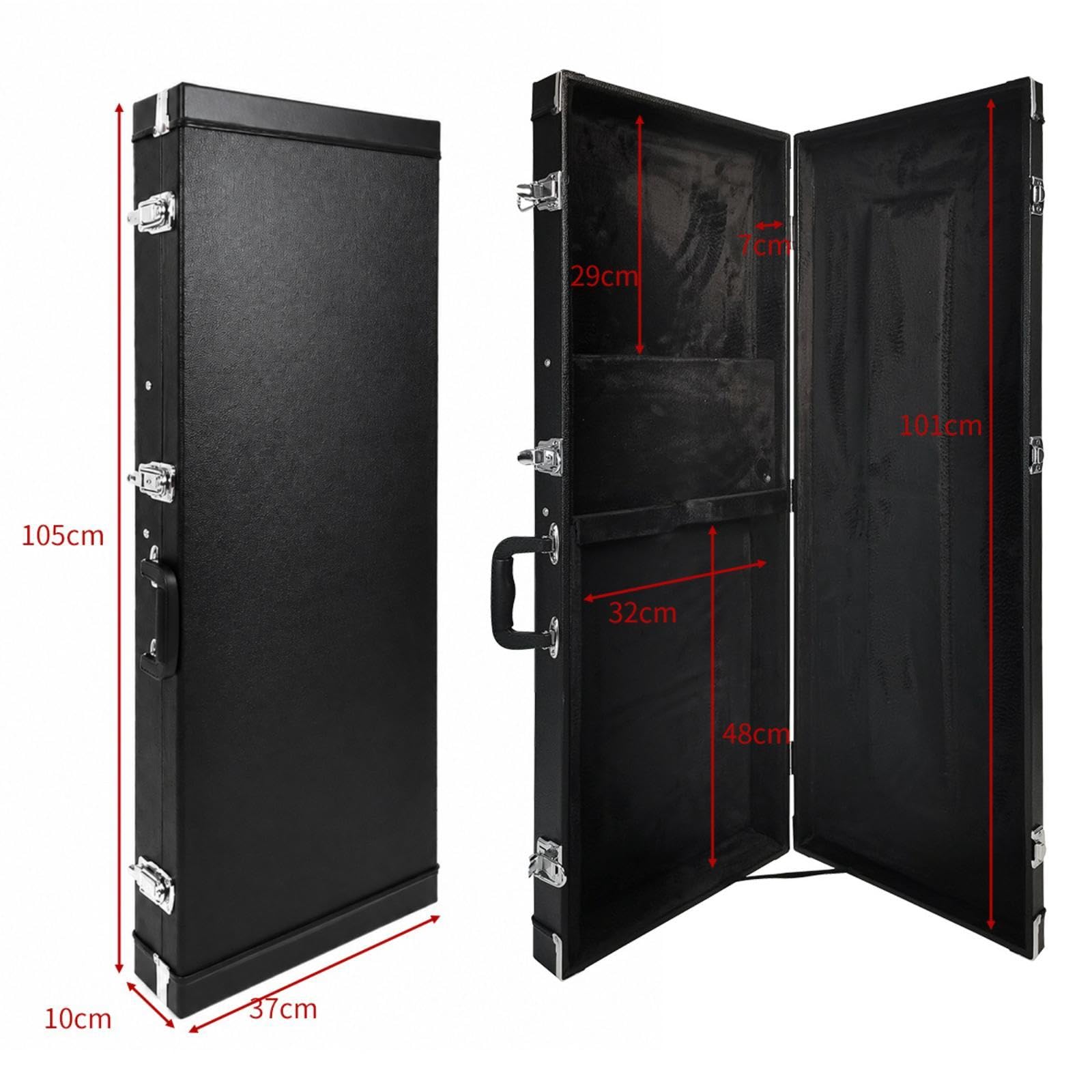 Generic Custodia Rigida per Chitarra Elettrica, Resistente, con Scomparto Accessori.