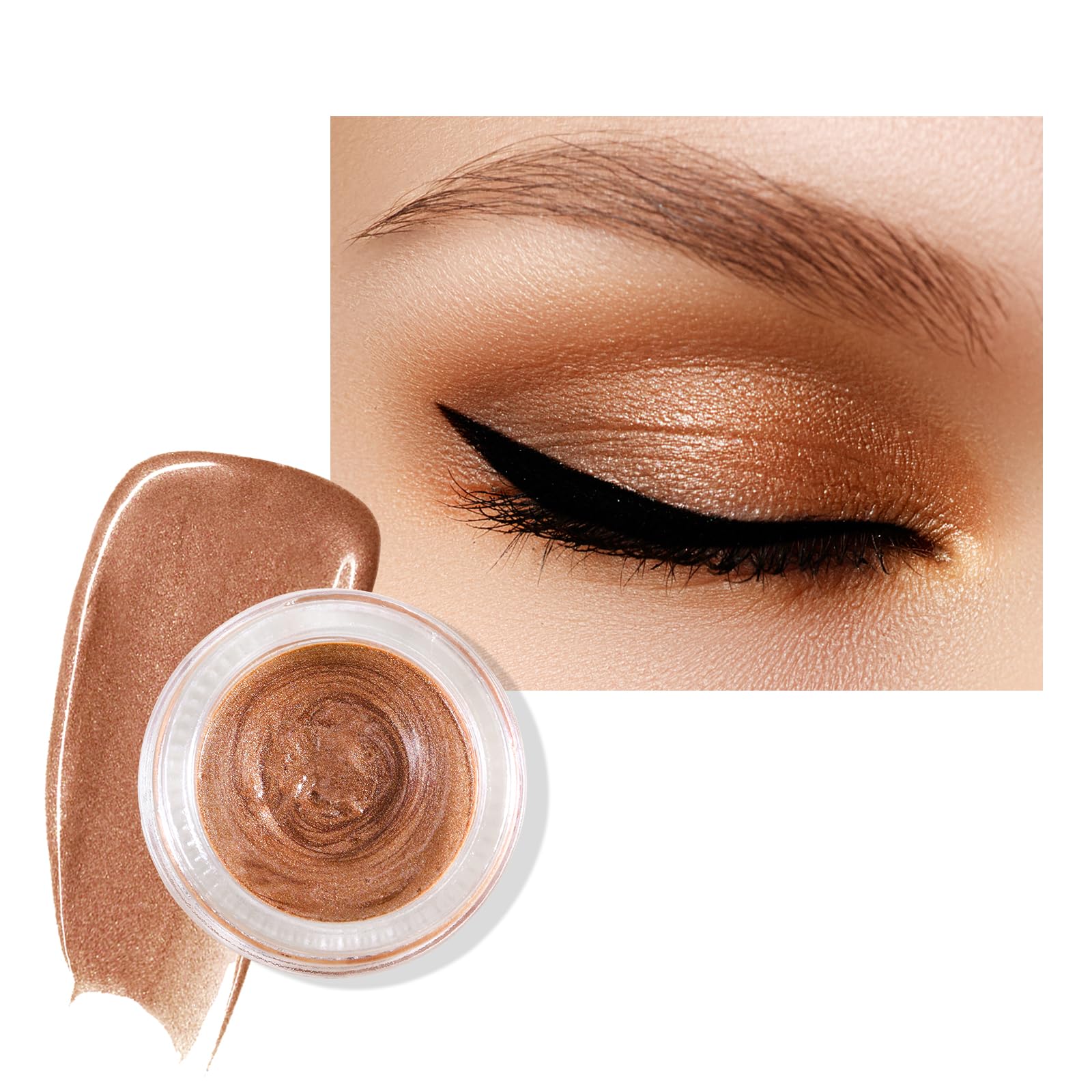 Jutqut Paleta de sombras de ojos en crema brillante, sombra de ojos líquida metálica, resistente al agua, sombra de ojos de larga duración, paleta de ojos mate de alta pigmentación, maquillaje de ojos