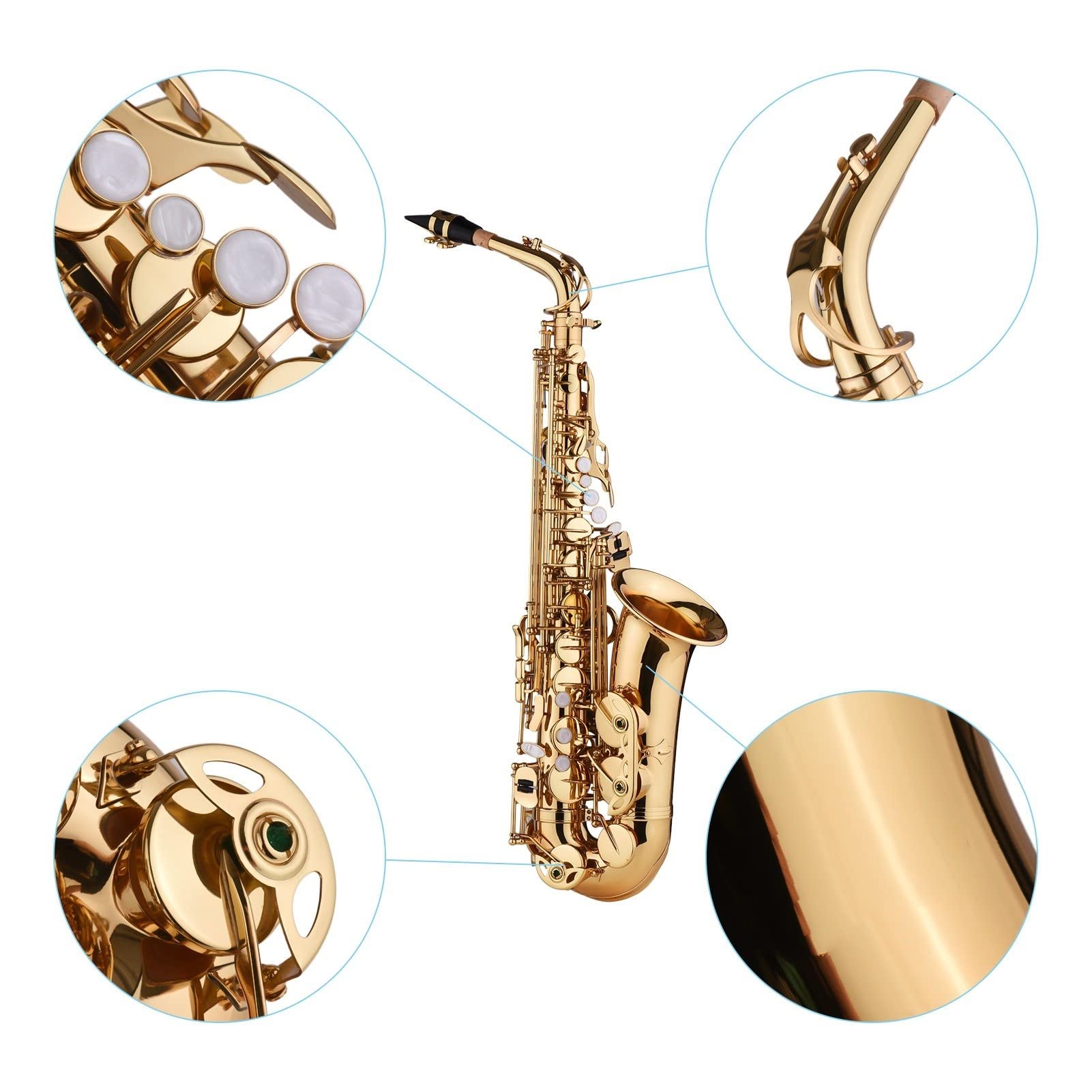 Sassofoni Sassofono in Mi bemolle Sax Contralto in Mi bemolle Sax in Ottone con Superficie intagliata e bocchino