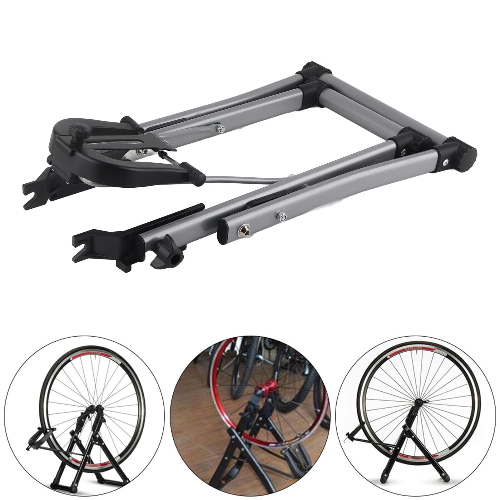 Leapiture Bike Bicycle Wheel Truing Stand Bicycle Wheel Maintenance Fixture Maintenance Cycling Accessory Parts for 100MM Front Flower Drum Drive