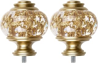 USFOOK Gold-Foil Translucent Replacement Finials, 2-Pack