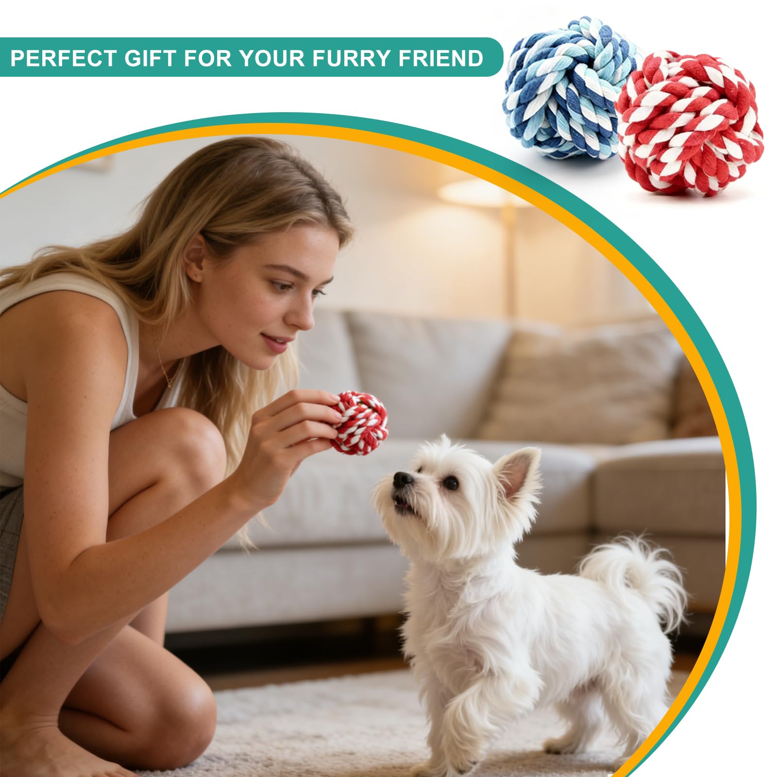 8 Piezas Juguetes para Perros,Juguete para Morder para Perro,uguete Perro ecológico, Seguro y Duradero se Puede Utilizar para Limpiar los Dientes de los Perros — view 8