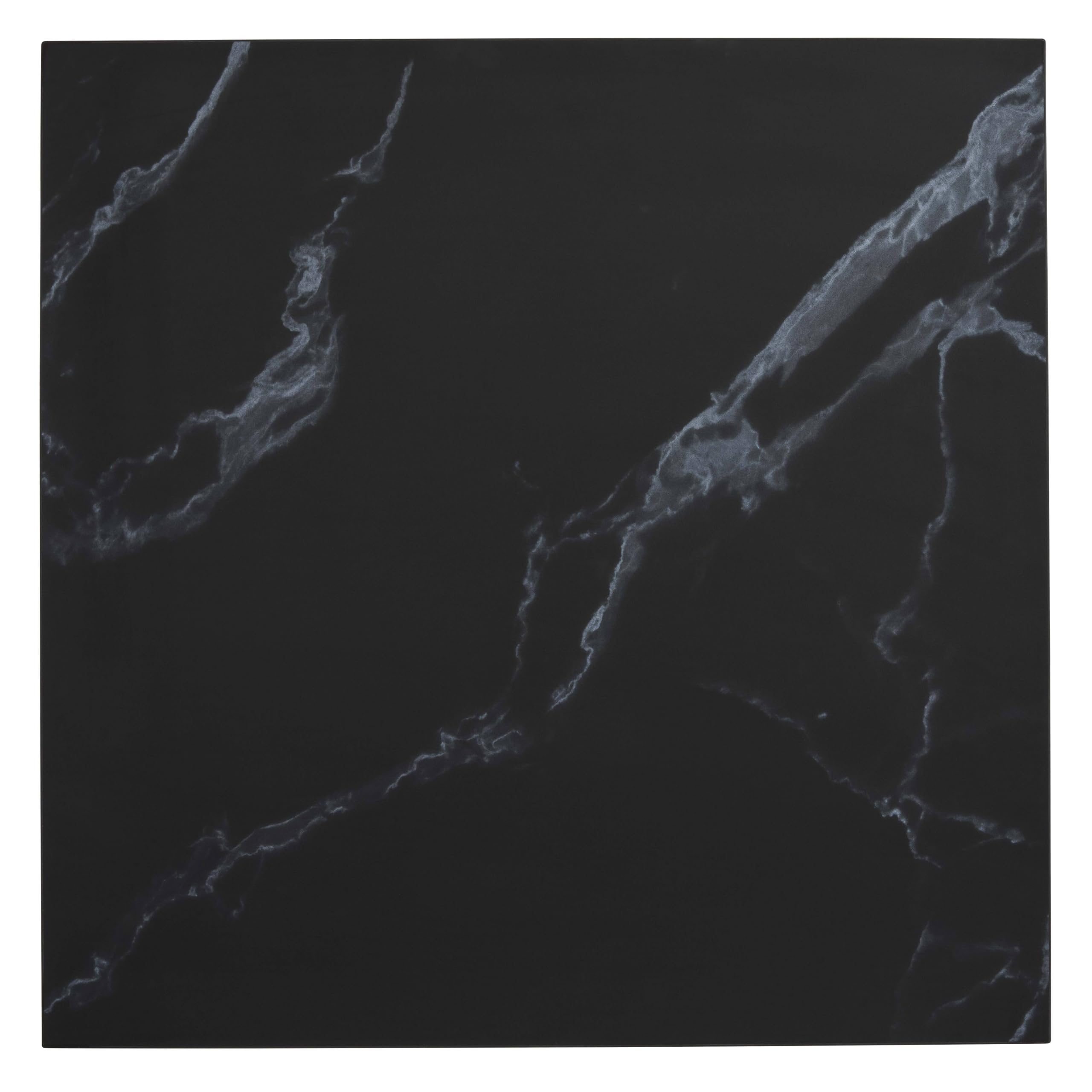 Oviala Plateau de Table carré stratifié 60 x 60 cm marbre Noir