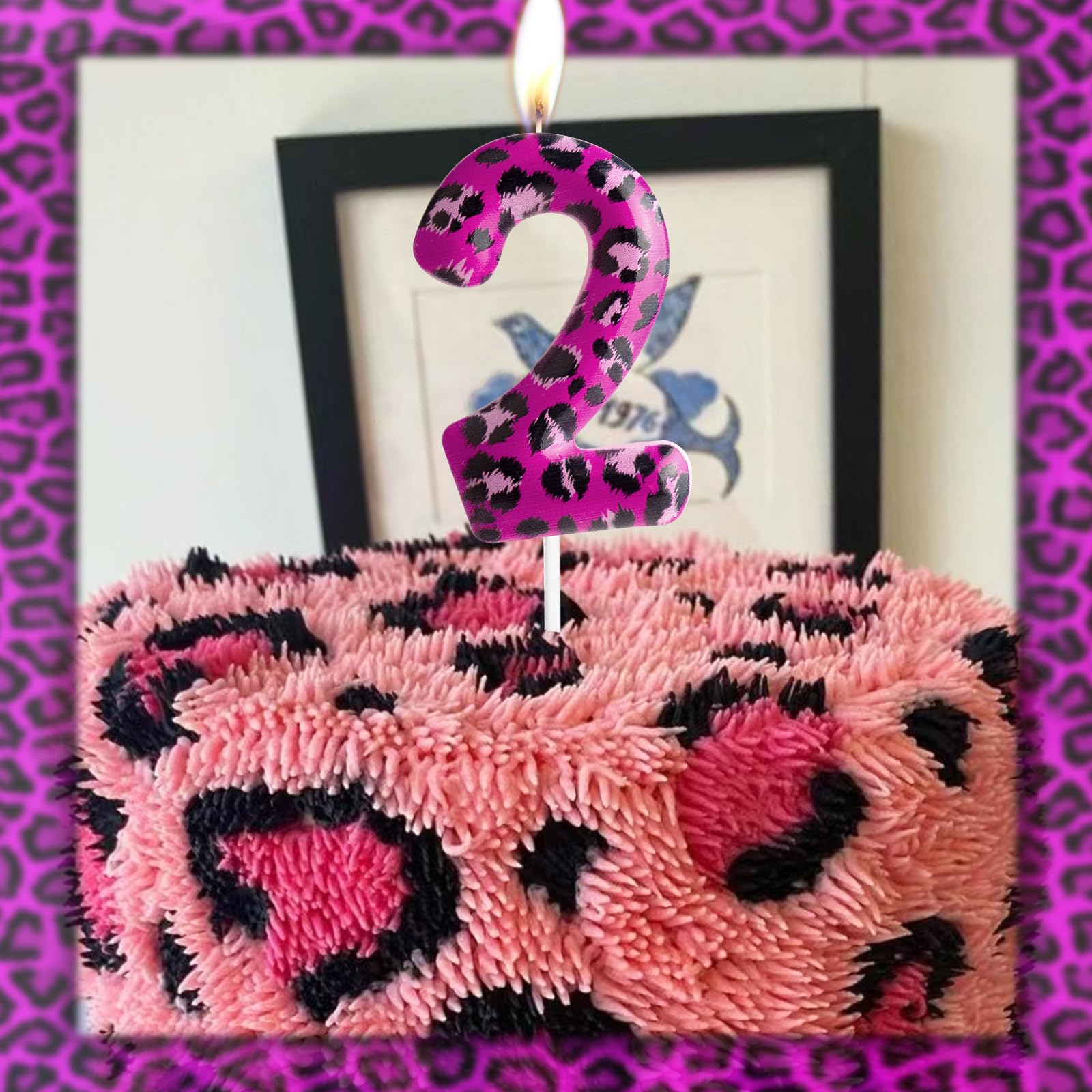 Velas de cumpleaños de leopardo rosa número 3, velas de cumpleaños con estampado de leopardo rosa, decoración de fiesta de leopardo rosa, pastel temático de animales de la selva para niñas, regalos de