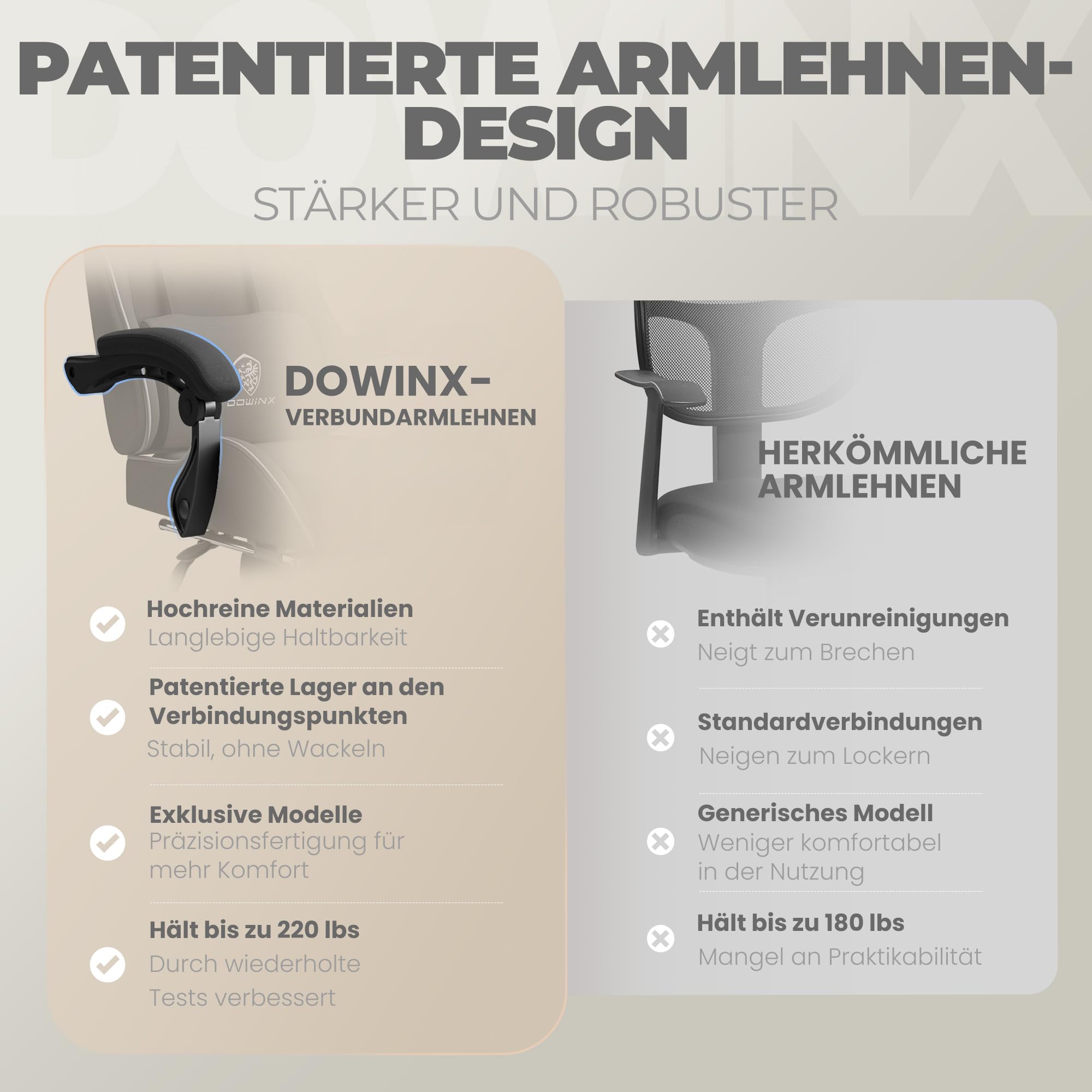 Dowinx Gaming Stuhl Bürostuhl Stoff Tasche Frühling Kissen, Verstellbarer Gamer Stuhl Stoff mit Kopfstütze, Ergonomische Bürostuhl mit Fußstütze (Schwarz)