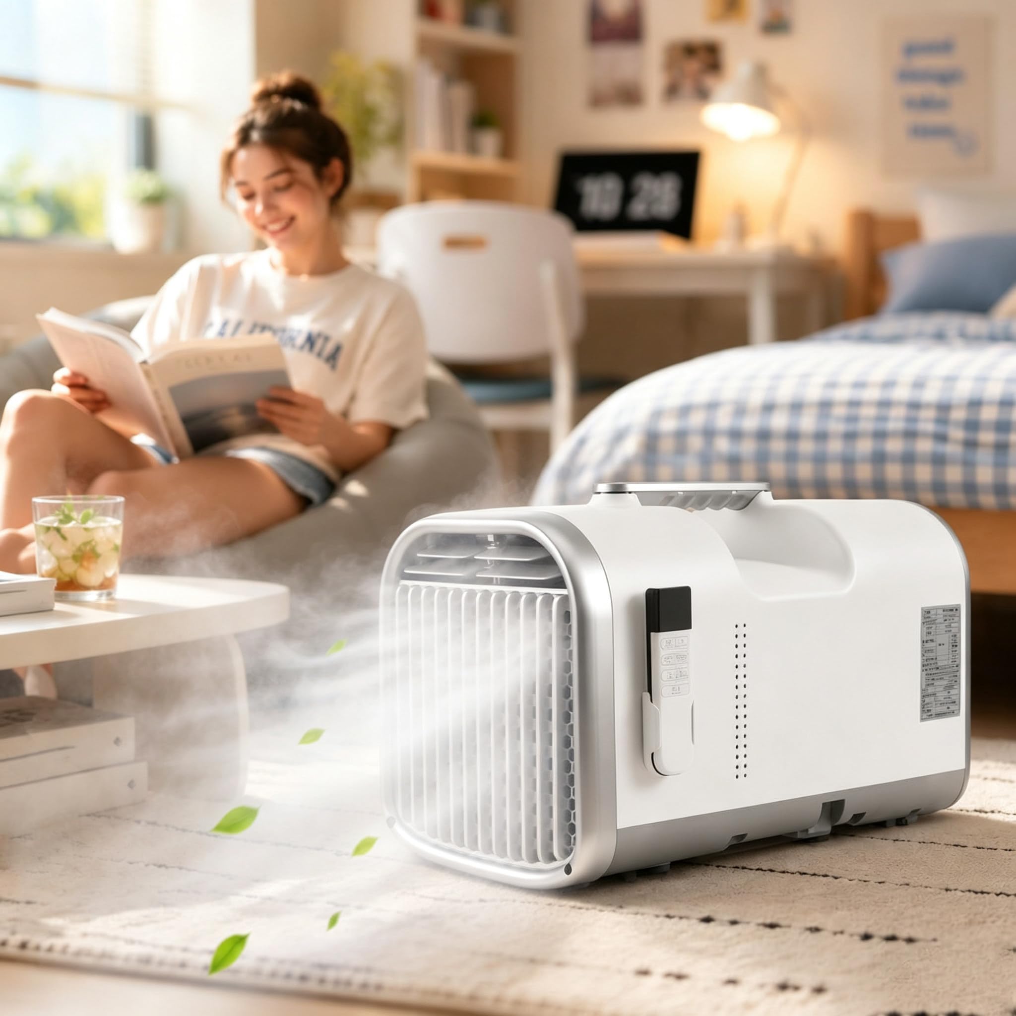 GSHSHOU 4400/5100 BTU Portable Air Conditioner,Fast Cooling Inverter Mini AC Unit,with Remote Control,Dehumidifier & 3 Speed Fan for Camping,Caravans, Trucks, Small Room V1