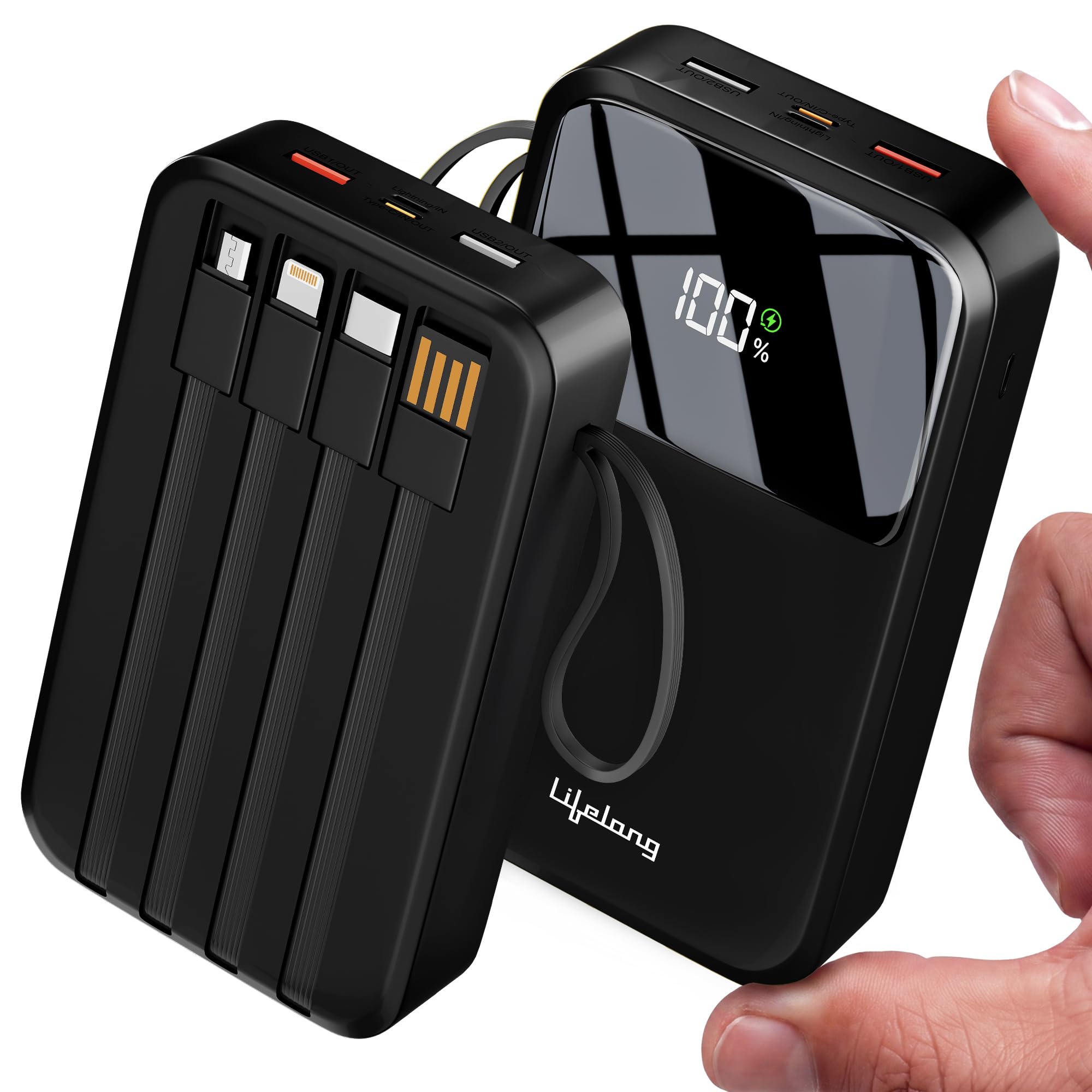 Lifelong Electronics 20000mAh 22.5W Fast Charging Power Bank | 4 Cables Attached – Type A + Type B + Type C + Lightning | for New & Old Devices | 4 Ports Available Too | Small Pocket Size Powerbank — Amazon image 23