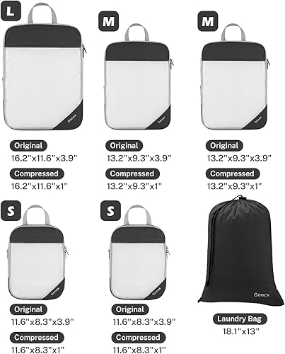 Miniatura 3 de Gonex cubos de compresión para embalaje, almacenamiento organizadores en cubo de malla extendible