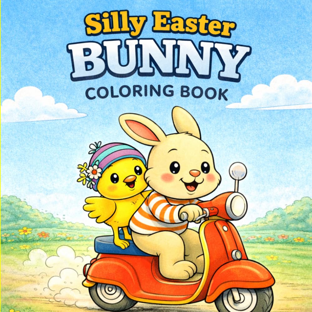 Silly Easter Bunny Coloring Book for Kids: Fun and Easy Spring Coloring Pages with Cute Bunnies, Eggs, and Flowers