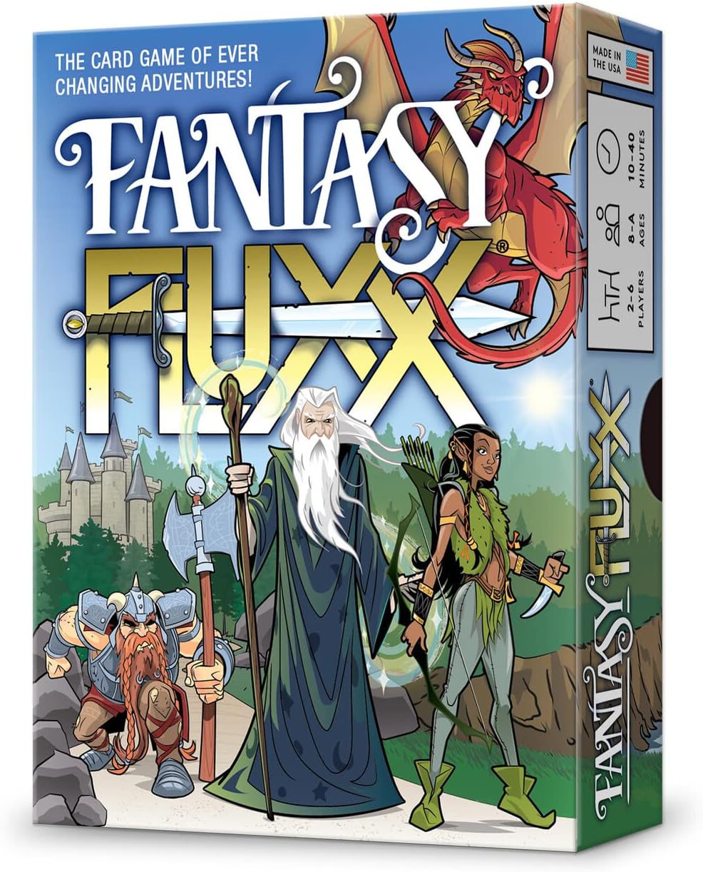 Looney Labs Fantasy Fluxx Card Game - Fun Family Games Wizard Cards Kids For Adults Adult Night Kid Party Age 8 Years Old And Up 2-6 Player