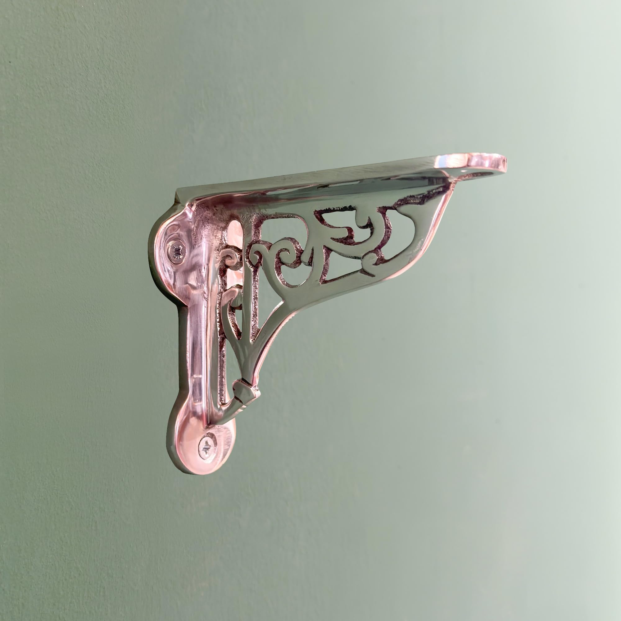 Maison Cast Chrome Polished Victorian Scroll Wall Shelf Bracket Cistern Antique No Iron (95X105mm)