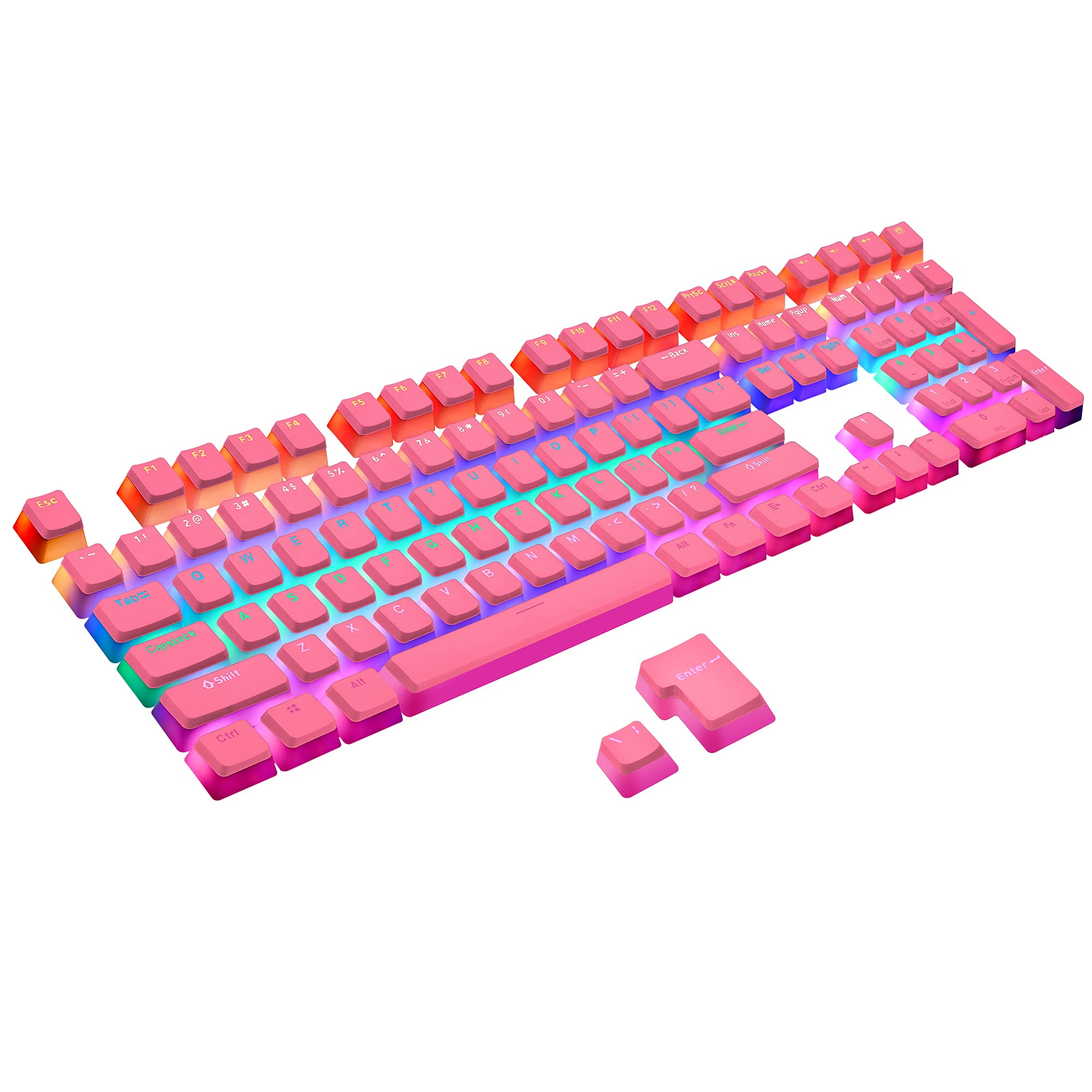 Buy Pudding Keycaps Double PBT Backlit 108 Keys Key caps Set for Mechanical Gaming Keyboard MX