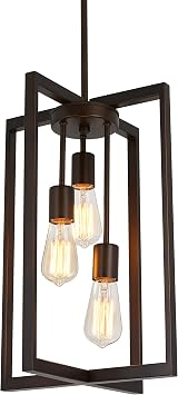 artika Yale Industrial Modern Semi-Flush Mount Light Fixture, Bronze Finish - Ideal for Dining Room, Kitchen Light, Entryway, Made of Steel, Bulb Included