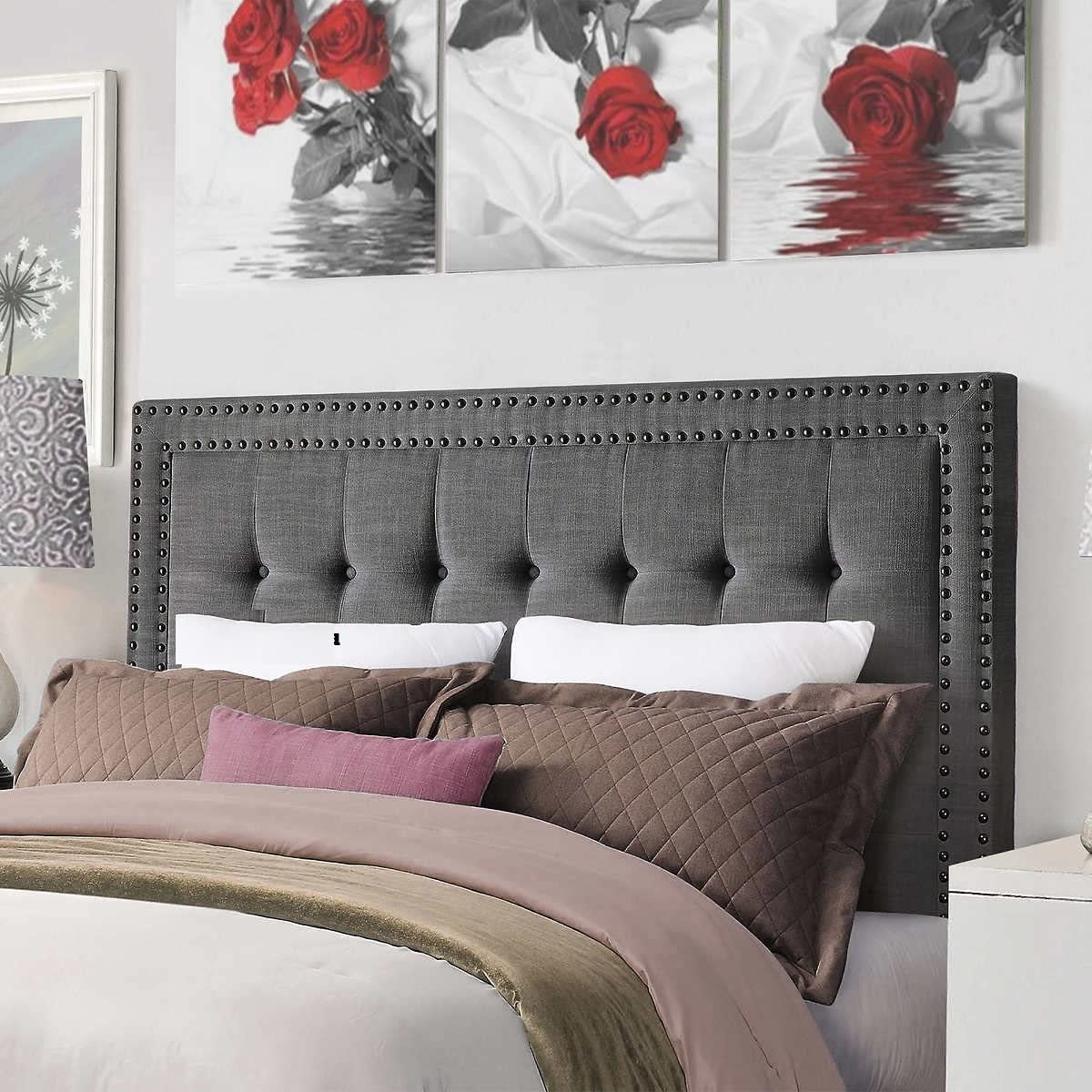 mm08enn Elegant Design Mar Headboard in Soft Plush Fabric in 26 inches Height (3ft Single Headboard, Teal Plush Fabric)