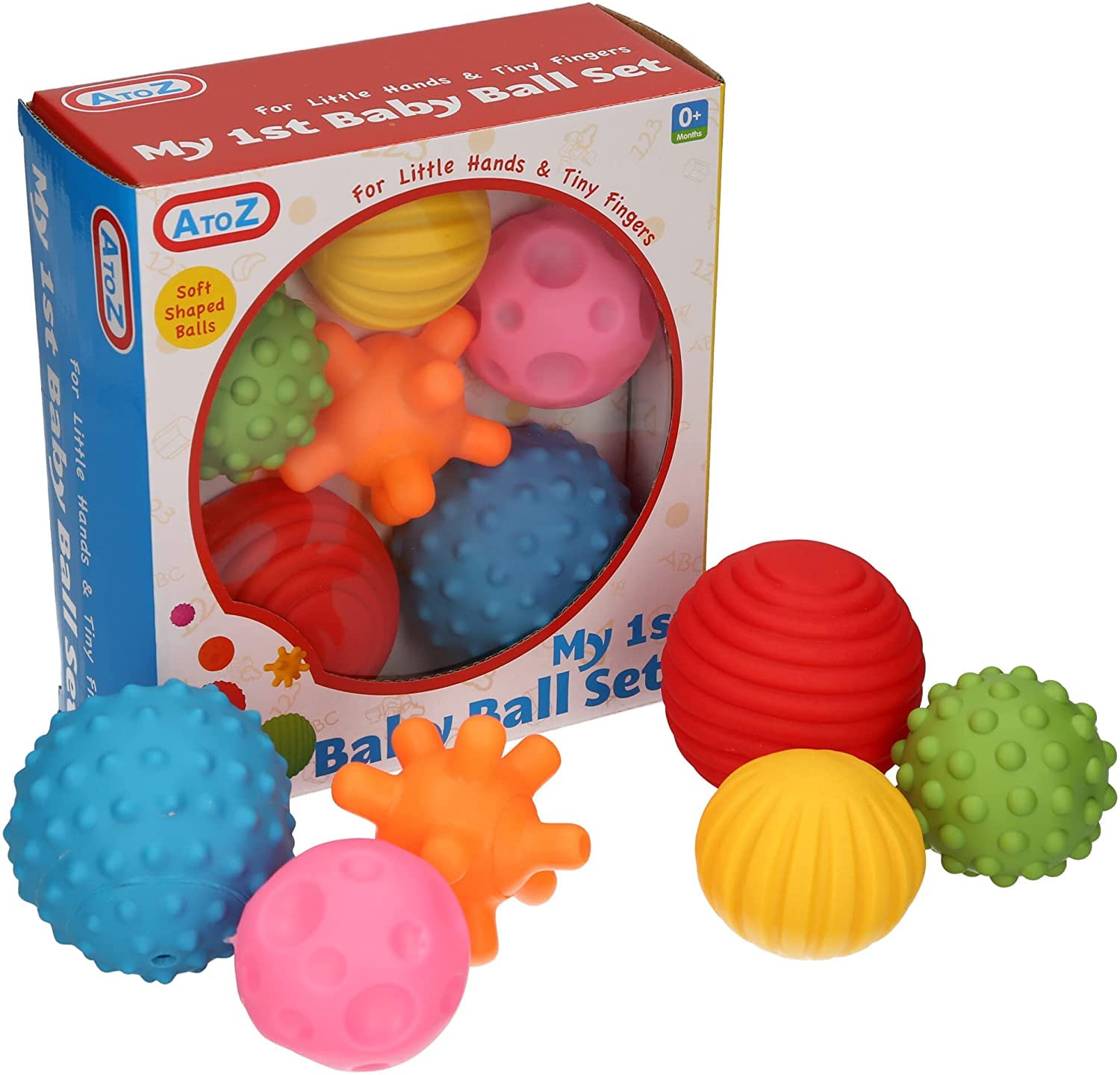 A to Z 61017 My First Baby Multi Textured Sensory Soft Balls, Colour (Multi, 2-Pack)